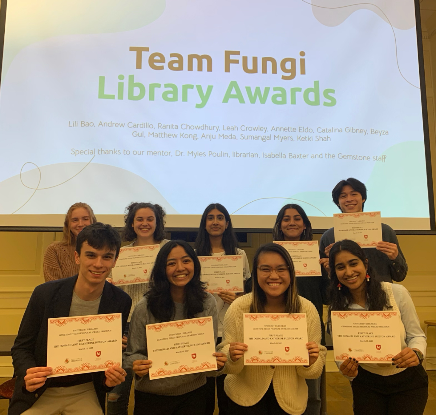 Team Fungi Library Awards