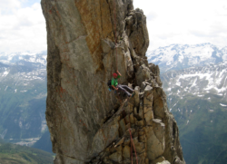 Pratyush climbing in Switzerland. 