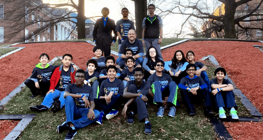 Science Olympiad team posing on the Circle M