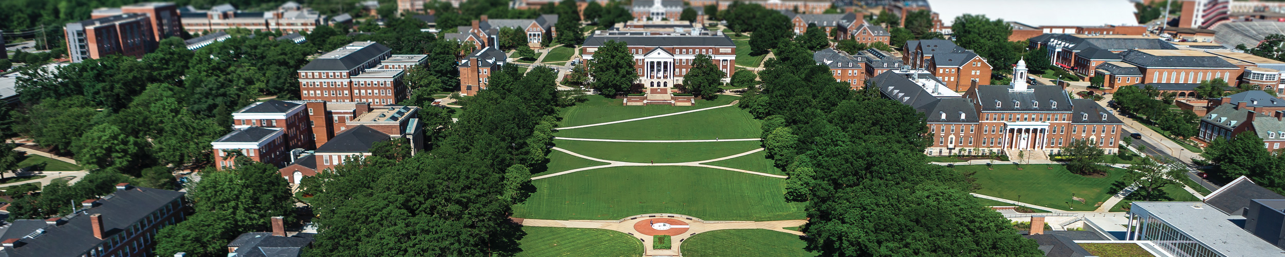 An aerial view of UMD's campus.