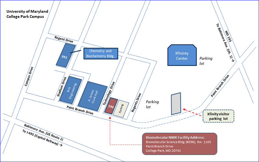 Map of buildings around Biomolecular NMR building