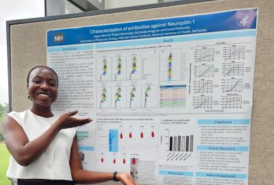 Angel Obiorah presenting her NIH postbacc poster