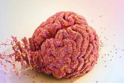 Pixelated brain art