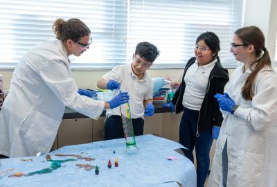 UMD students visit Langley Park Elementary for a chemistry outreach event