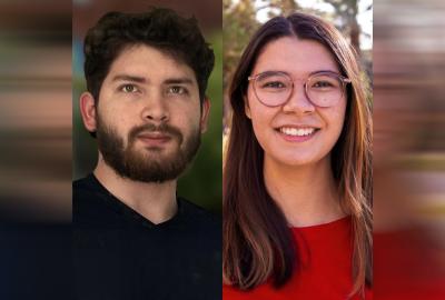 Saul Flores and Holly Hemesath portraits.