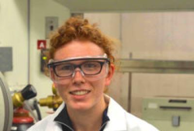 Ph.D. Student Stephanie Gnewuch portrait in a lab