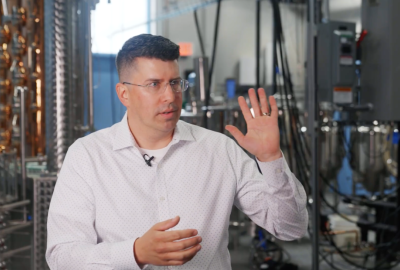 Tom Flores in the fermentation lab