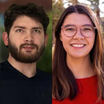 Saul Flores and Holly Hemesath portraits.