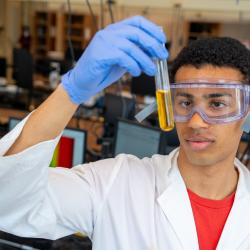 Jamil Adam in a chemistry lab